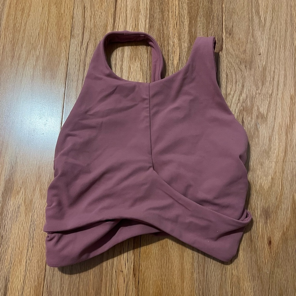 Lulu high neck pink sports bra